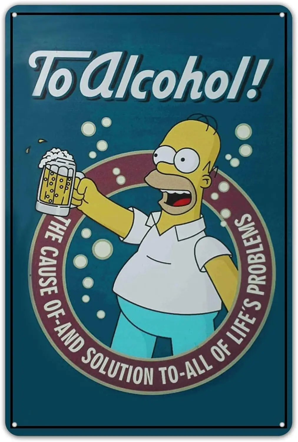 Home Bar And Restaurant - Poster Bir Homer Logam Vintage Bergaya