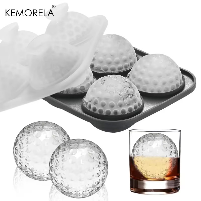 Ice Mold Sphere - Cetakan Es Batu Silikon dengan Tutup,