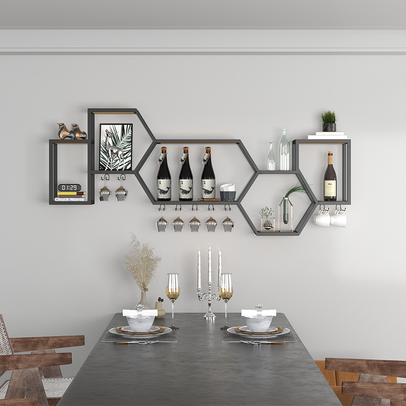 Home Bar Shelf - Rak Desainer Lemari Bar Ruang Tamu
