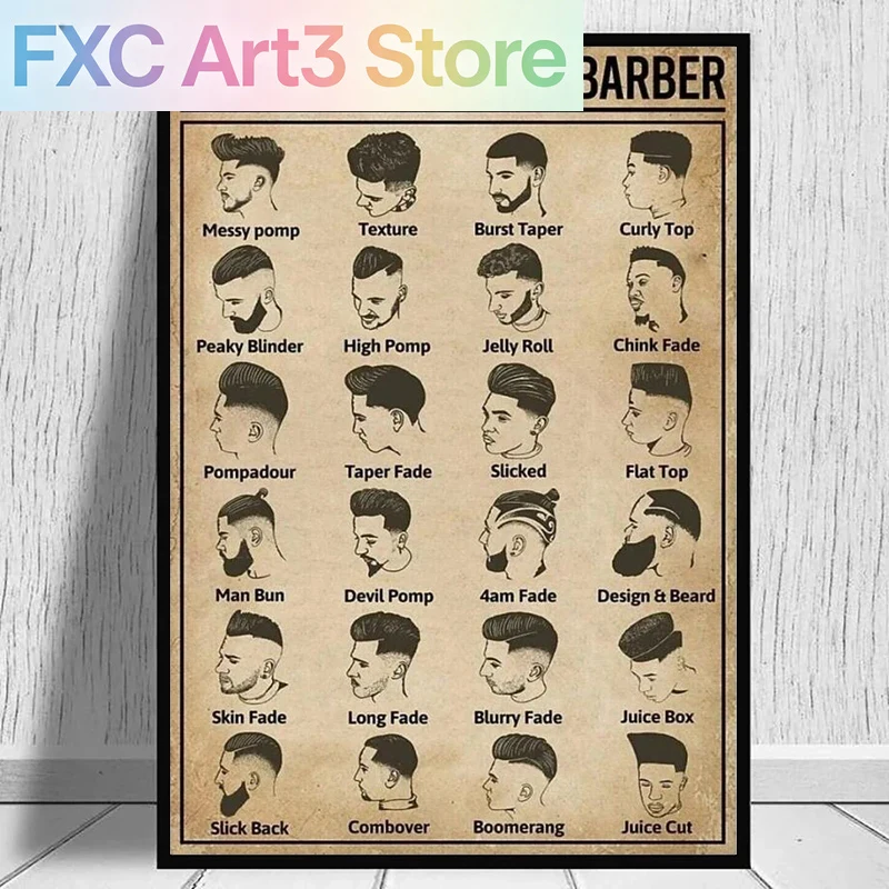 Poster Tukang Cukur Tipe Retro - Home Barbershop ulasan dan harga