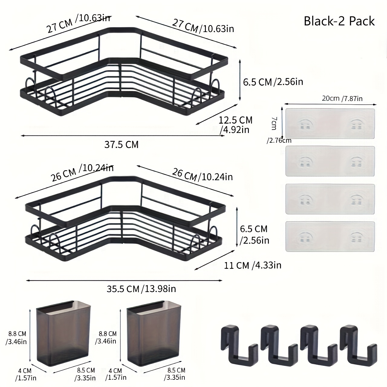 Rak Sudut Kamar Mandi - 2 Buah - Home Bar Shelf ulasan dan harga