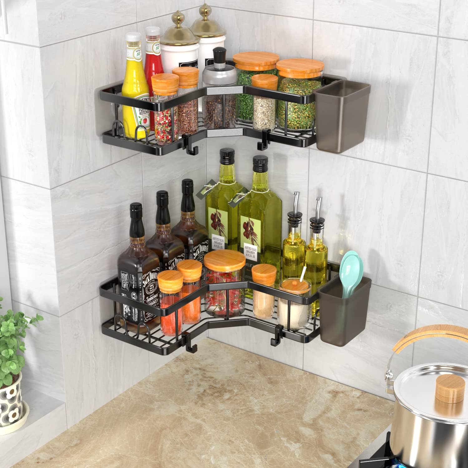 Rak Sudut Kamar Mandi - 2 Buah - Home Bar Shelf ulasan dan harga