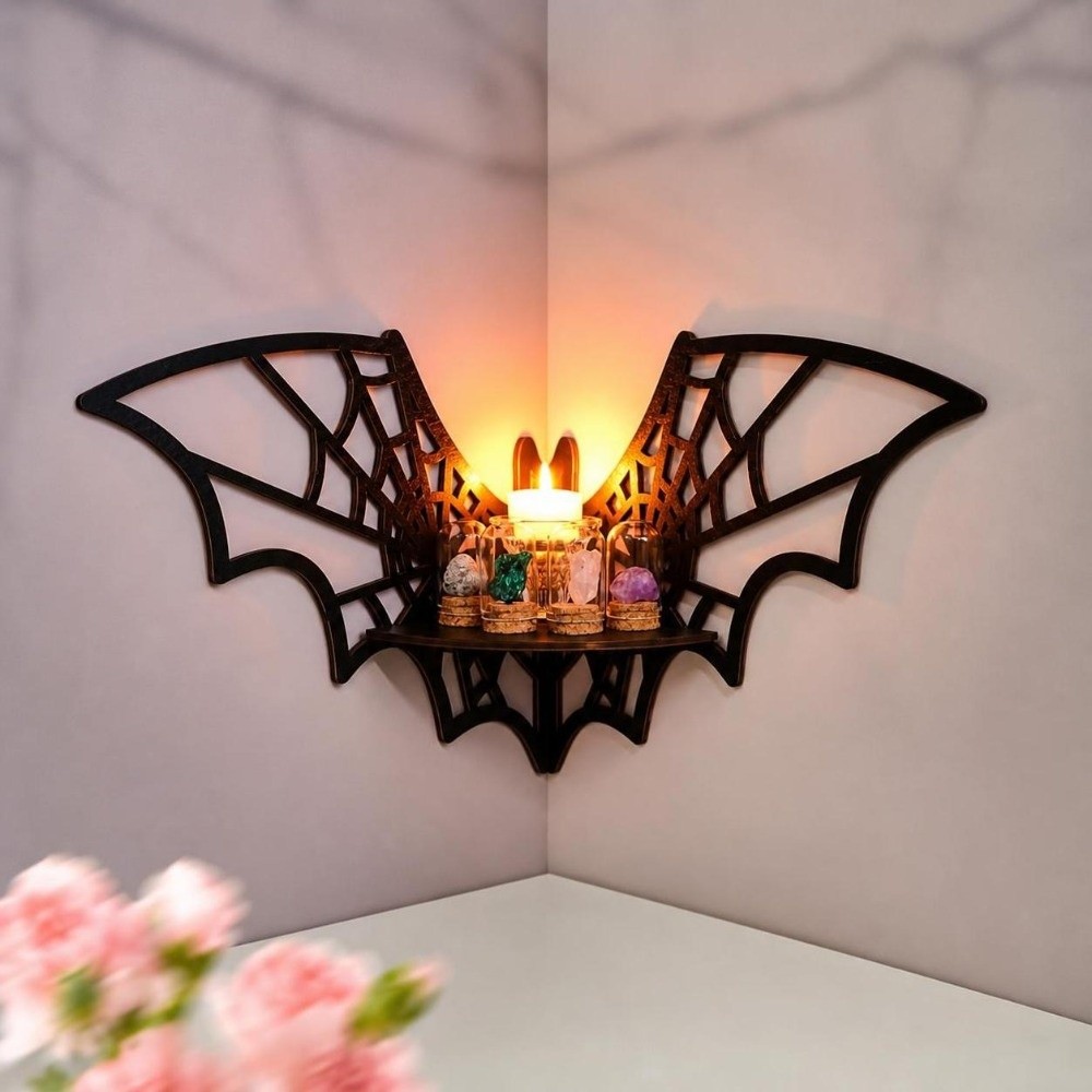 Rak Sudut Kayu Berlubang untuk - Home Bar Shelf ulasan dan harga