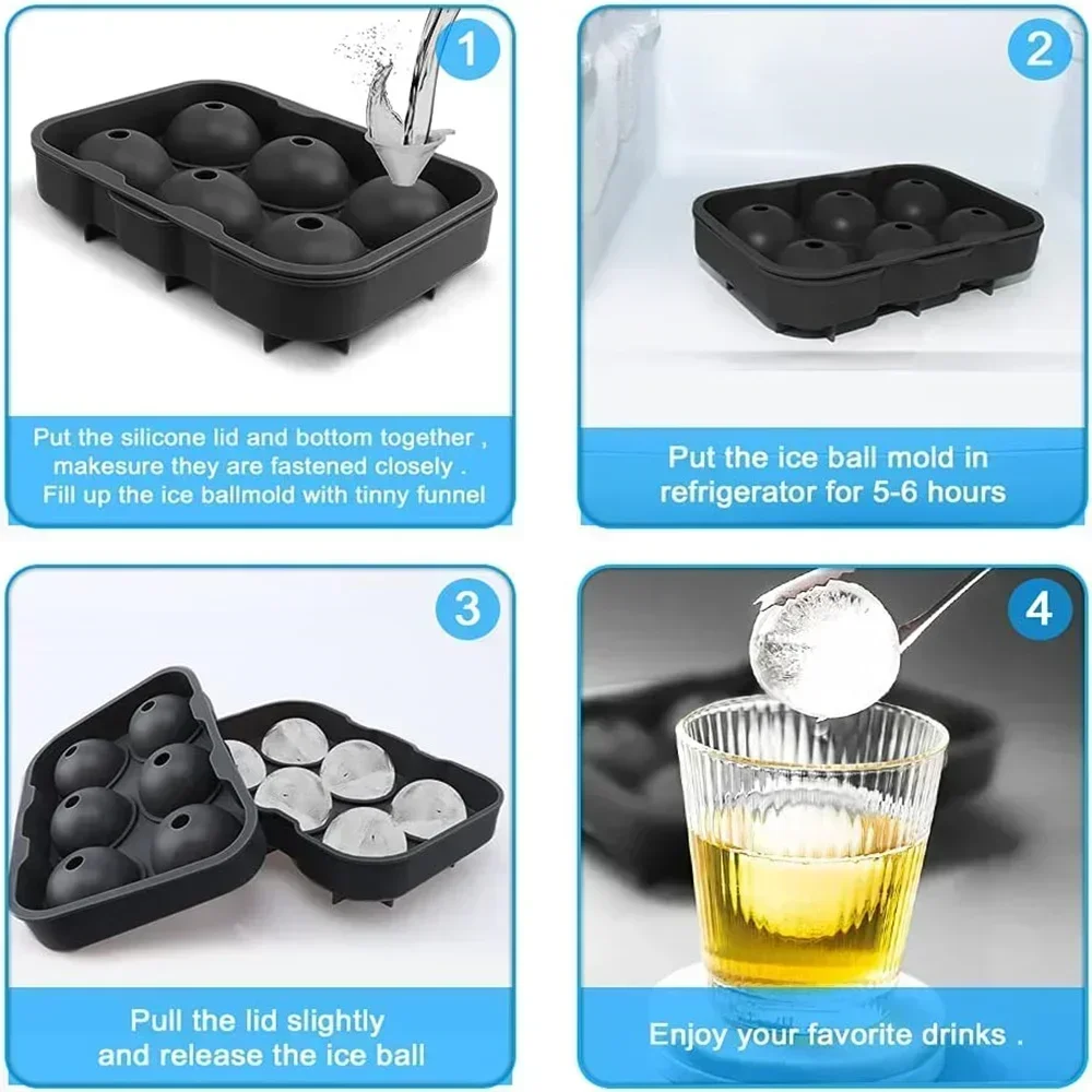 Cetakan Es Bola 6 Lubang, Sili - Ice Mold Sphere ulasan dan harga